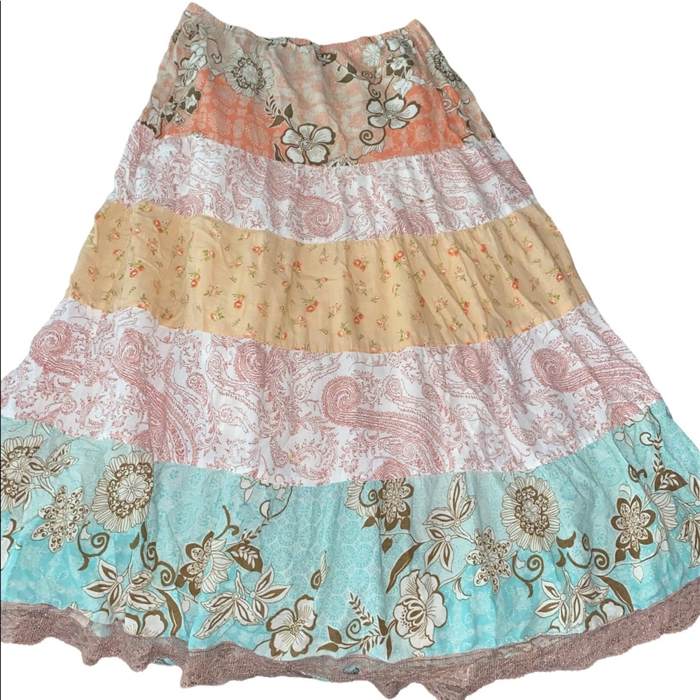 stretchy elastic skirt material , fits a small to medium comfortably